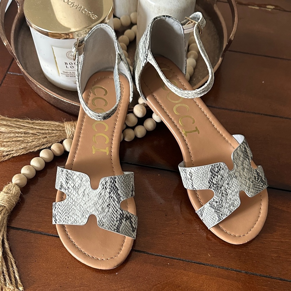 CCOCCI Snakeskin Pattern Sandals